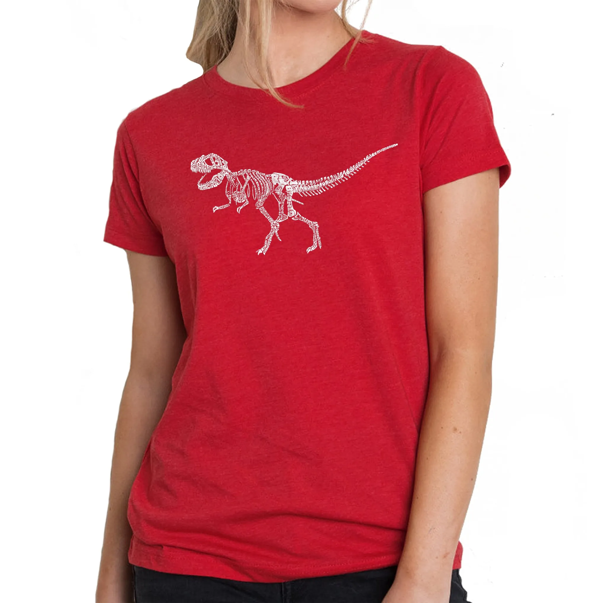 Dinosaur TRex Skeleton - Women's Premium Blend Word Art T-Shirt sold by LA Pop Art product image thumbnail 4