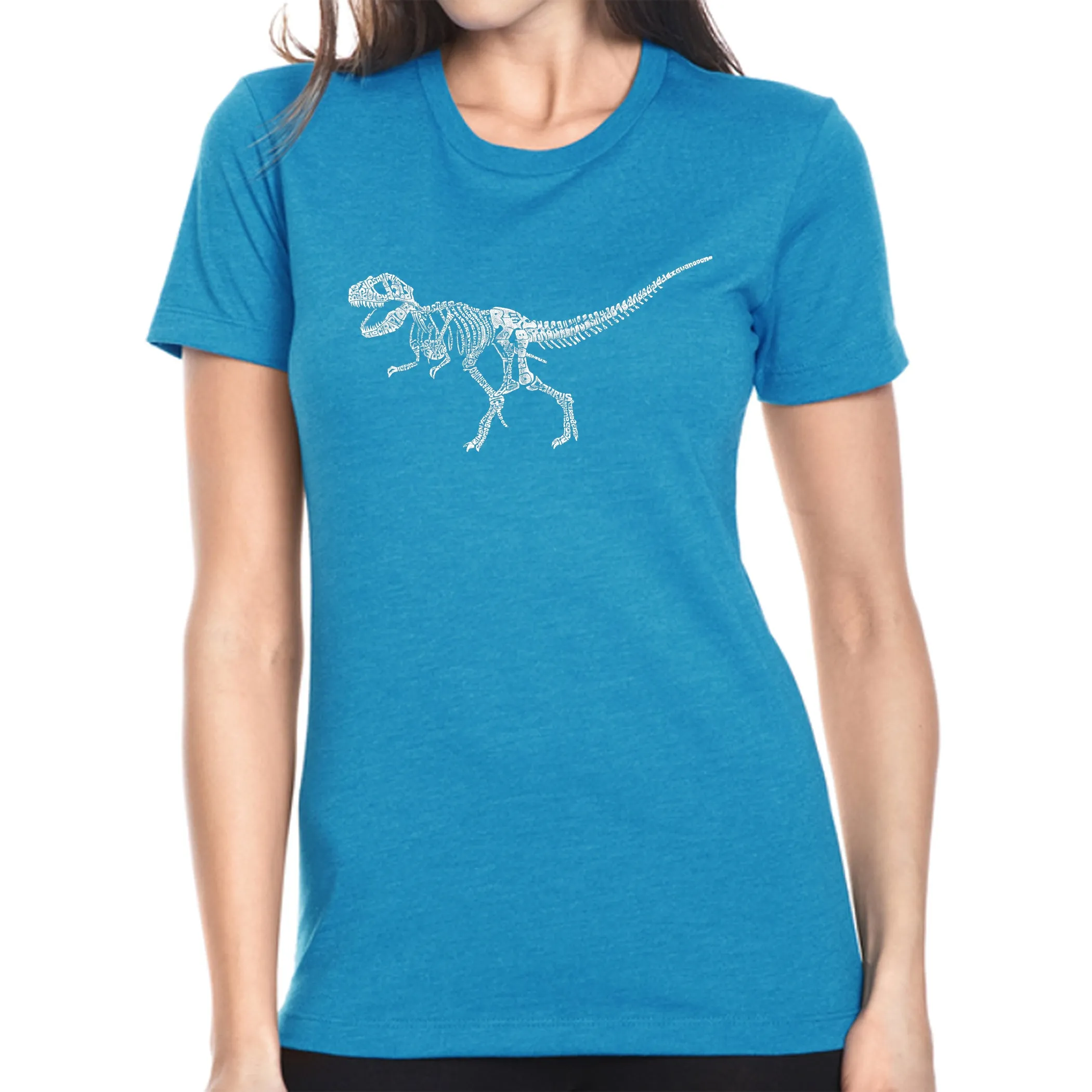 Dinosaur TRex Skeleton - Women's Premium Blend Word Art T-Shirt sold by LA Pop Art product image thumbnail 5