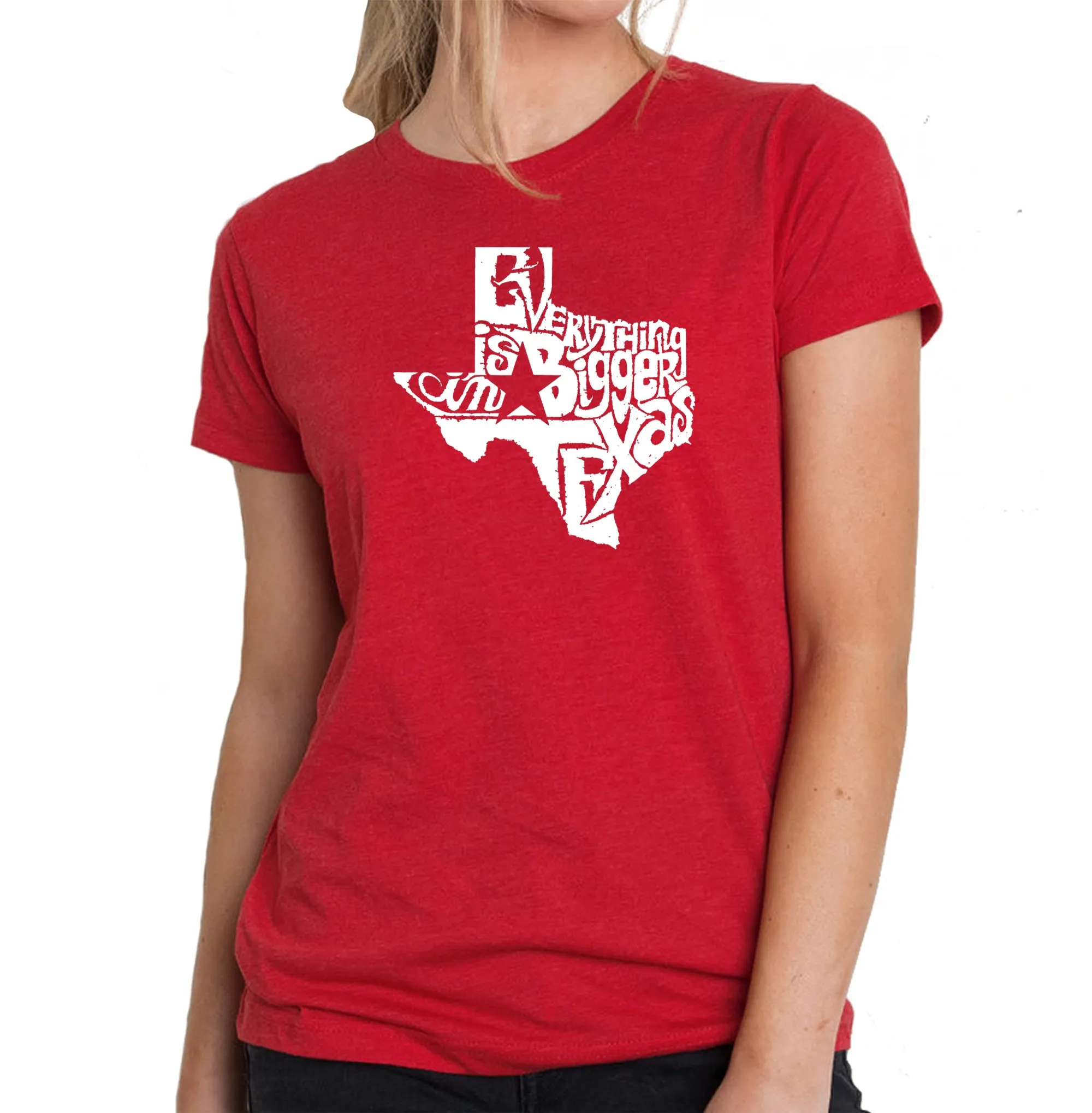 Everything is Bigger in Texas - Women's Premium Blend Word Art T-Shirt sold by LA Pop Art product image thumbnail 4