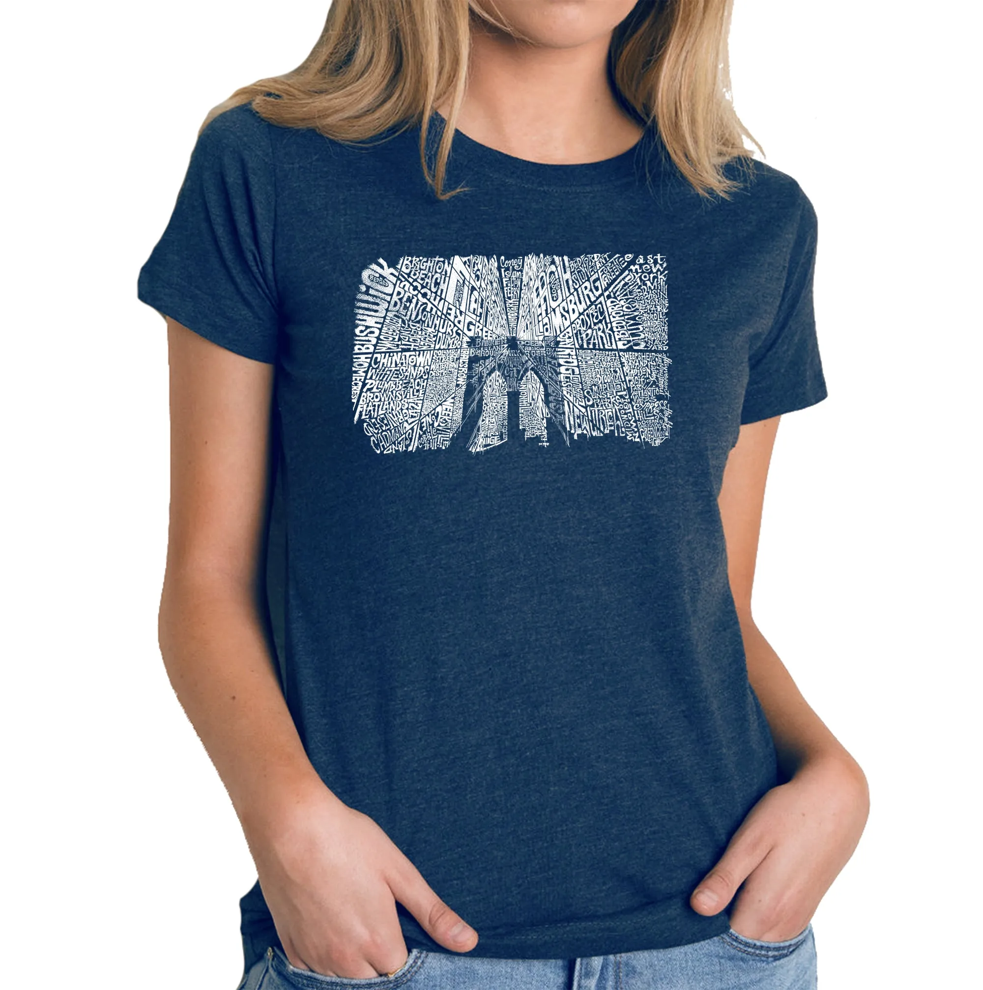 Brooklyn Bridge - Women's Premium Blend Word Art T-Shirt sold by LA Pop Art product image thumbnail 3