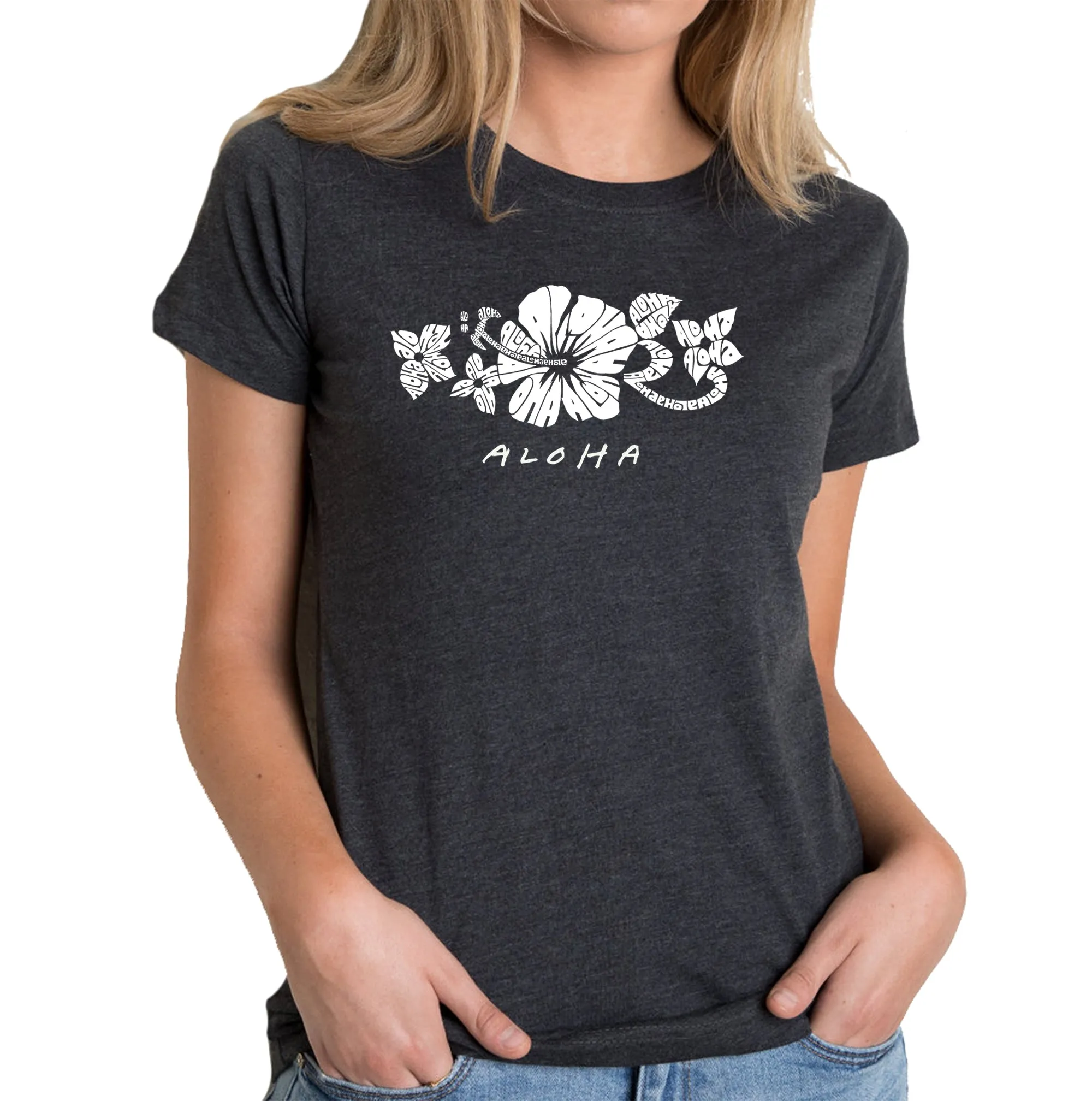 ALOHA - Women's Premium Blend Word Art T-Shirt sold by LA Pop Art