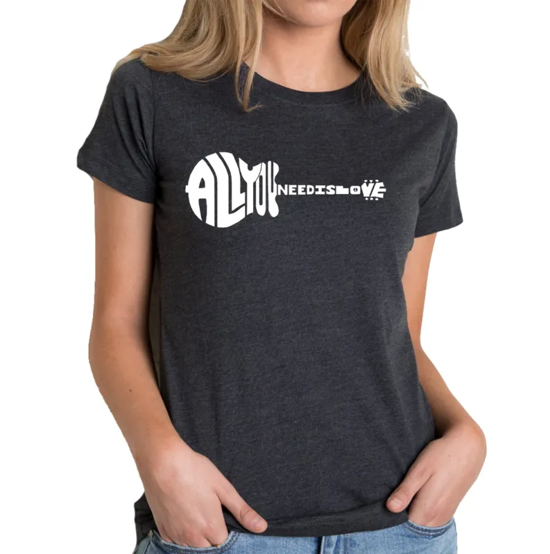All You Need Is Love - Women's Premium Blend Word Art T-Shirt sold by LA Pop Art