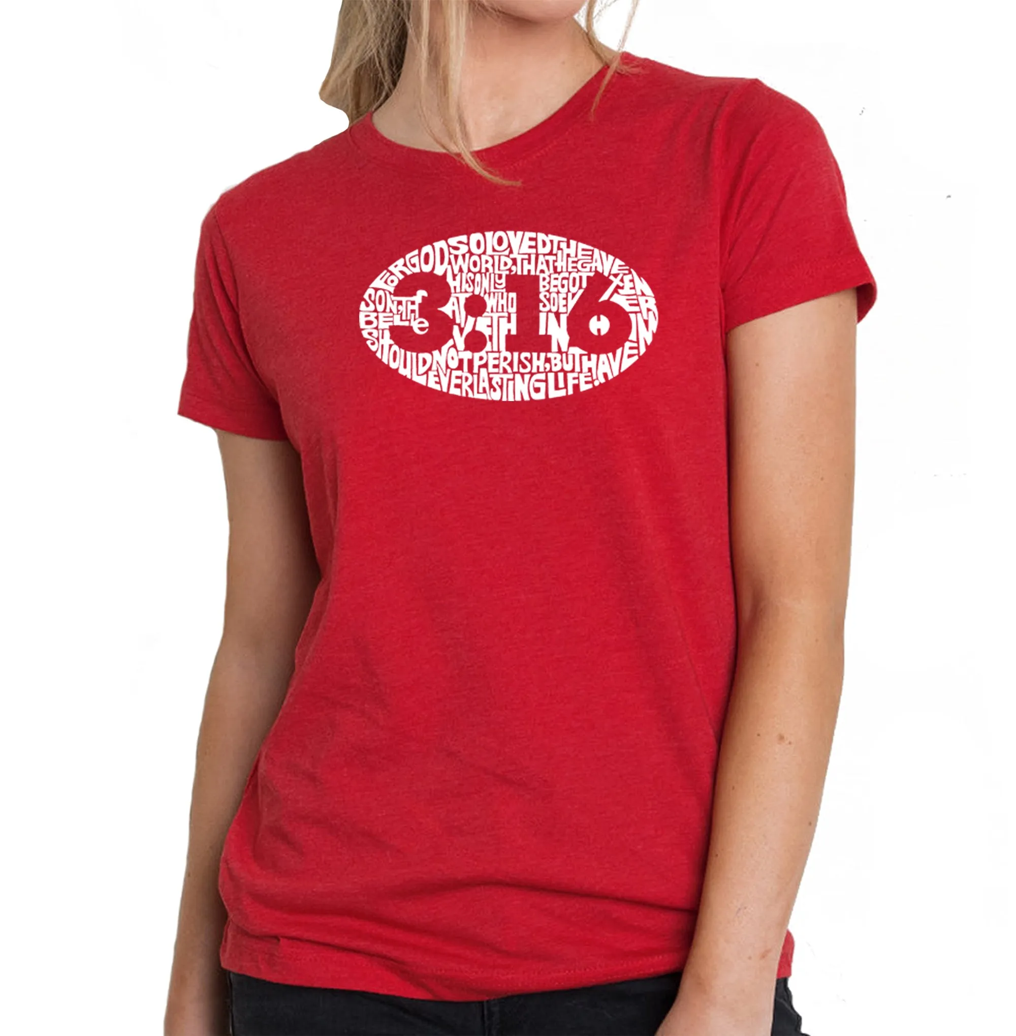 John 3:16 - Women's Premium Blend Word Art T-Shirt sold by LA Pop Art product image thumbnail 4