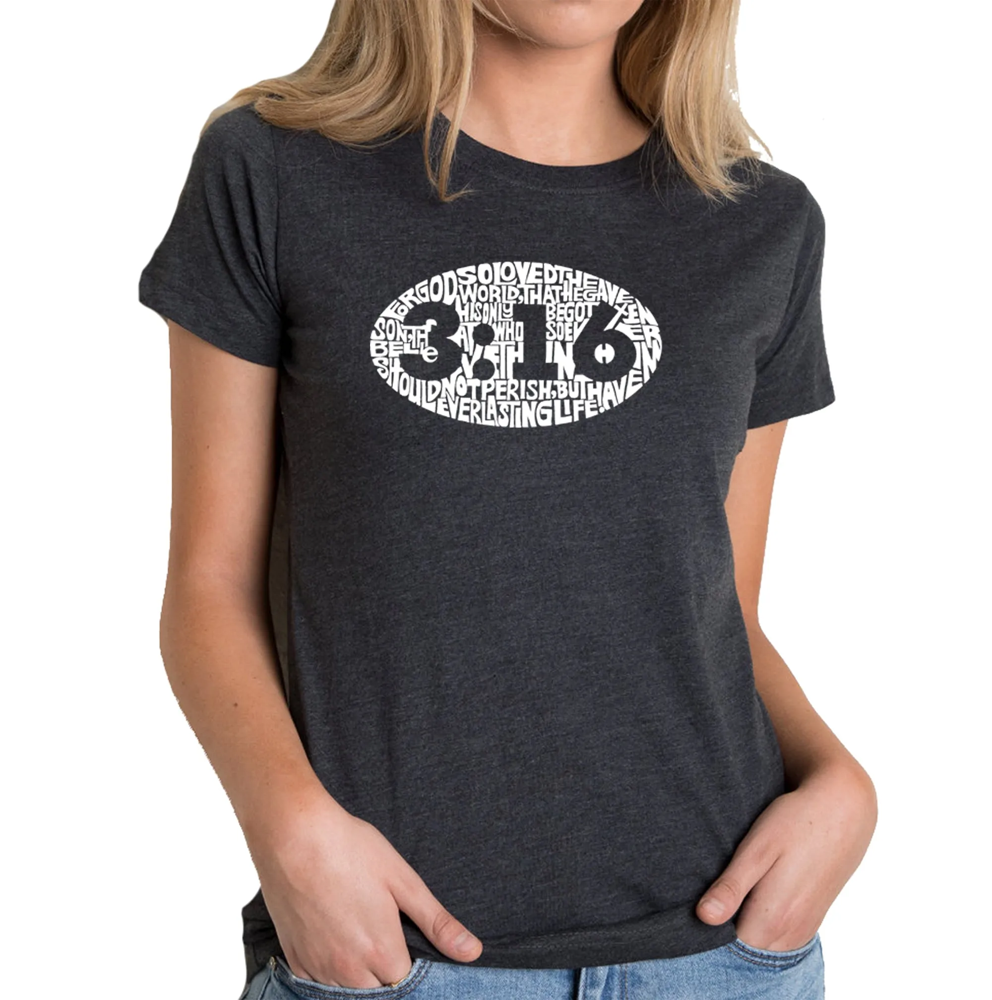 John 3:16 - Women's Premium Blend Word Art T-Shirt sold by LA Pop Art