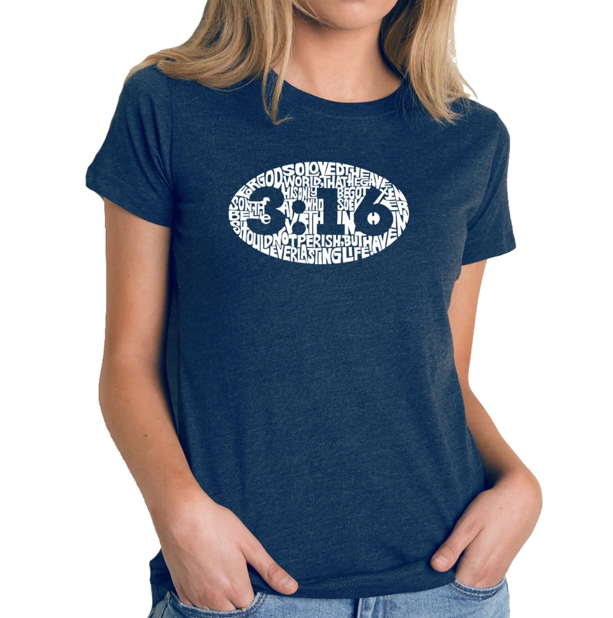John 3:16 - Women's Premium Blend Word Art T-Shirt sold by LA Pop Art product image thumbnail 3