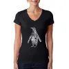 Penguin - Women's Word Art V-Neck T-Shirt sold by LA Pop Art