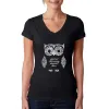Owl - Women's Word Art V-Neck T-Shirt sold by LA Pop Art