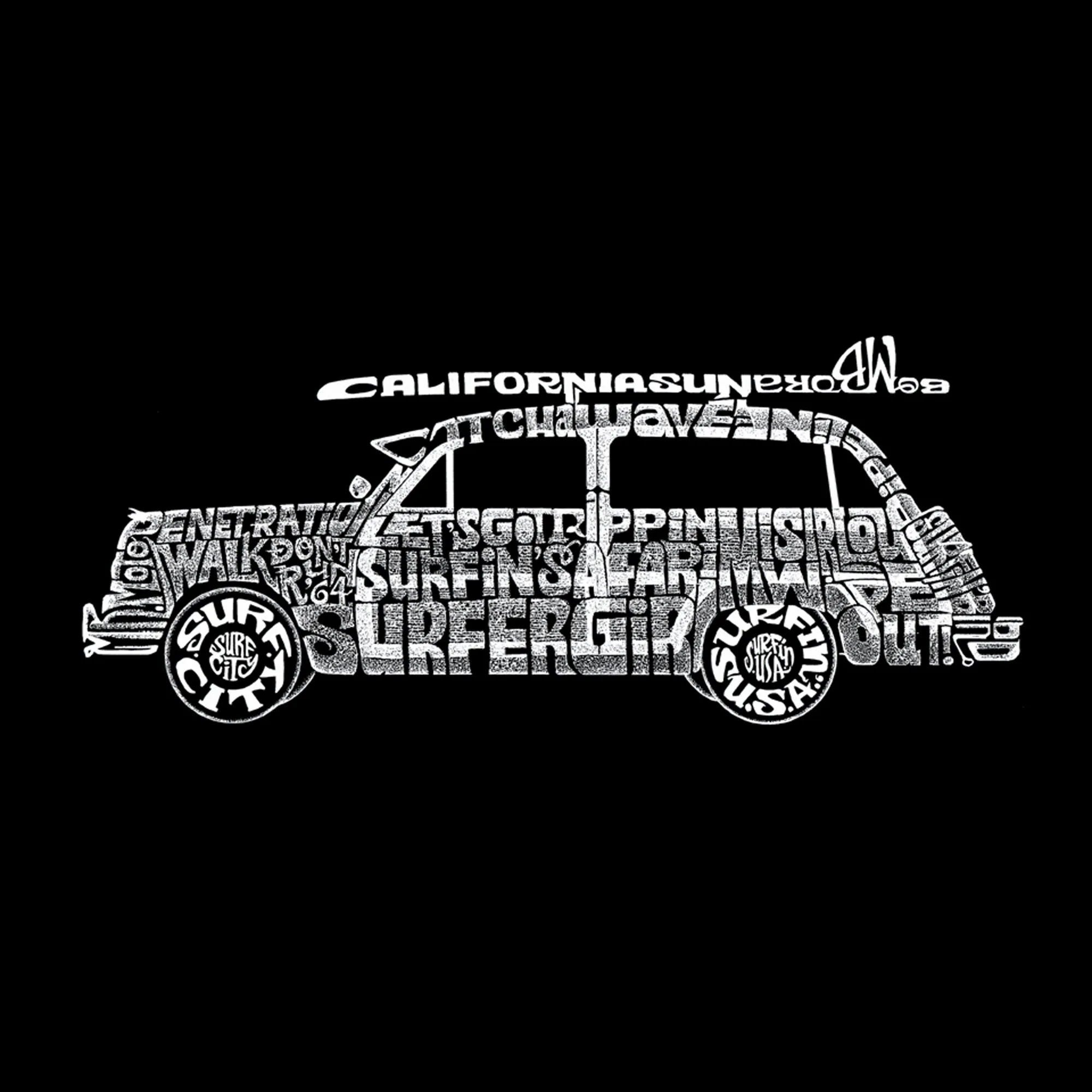 Classic Surf Songs Woody - Women's Word Art V-Neck T-Shirt sold by LA Pop Art product image thumbnail 2