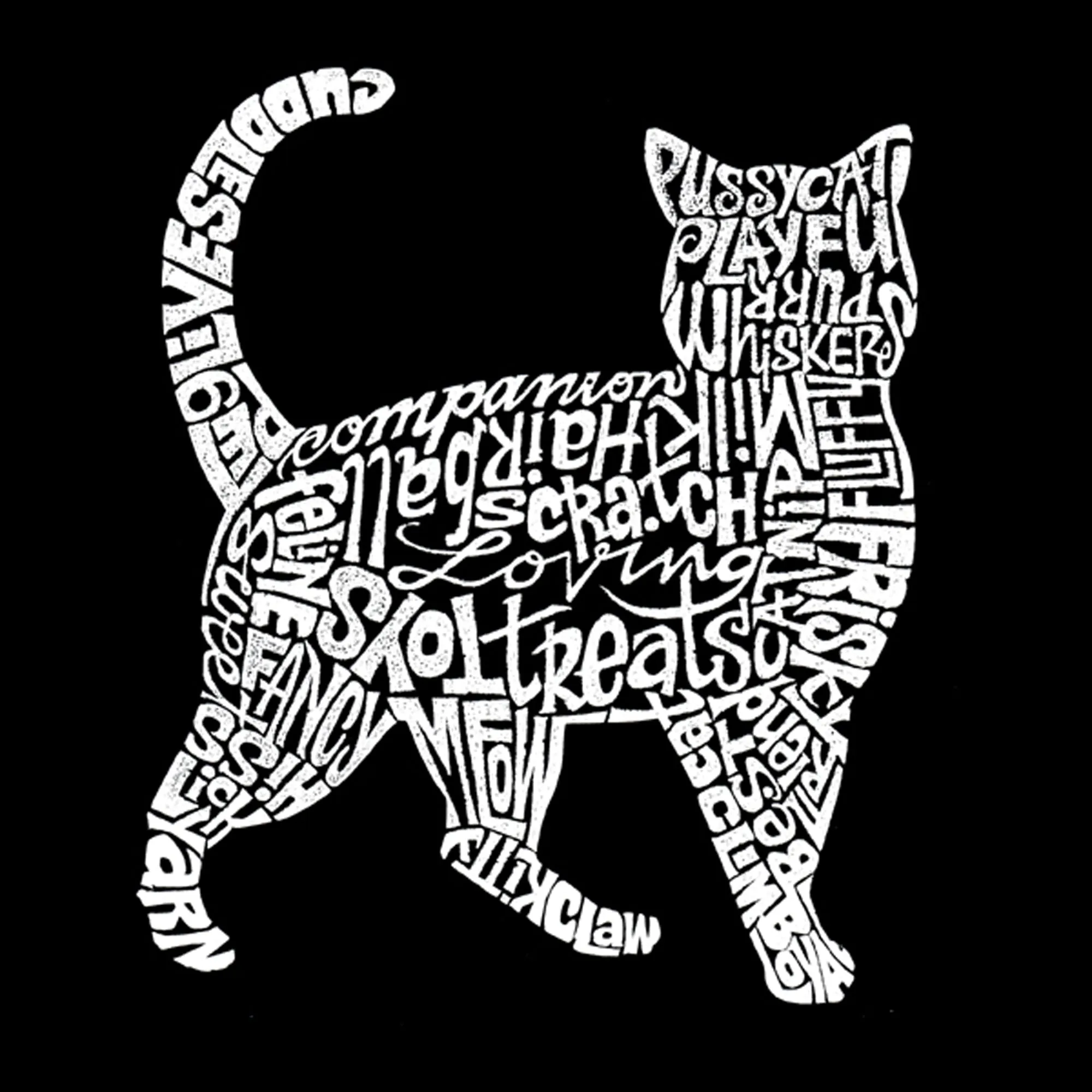 Cat - Women's Word Art V-Neck T-Shirt sold by LA Pop Art product image thumbnail 2