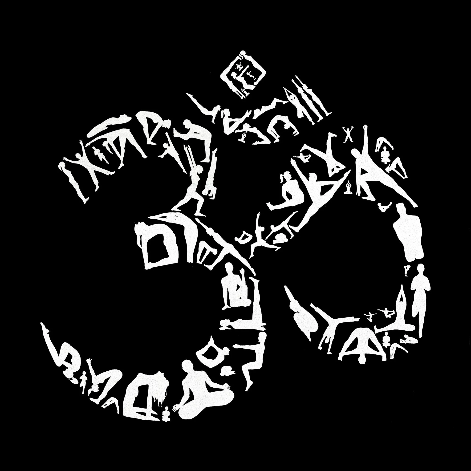 THE OM SYMBOL OUT OF YOGA POSES - Women's Word Art V-Neck T-Shirt sold by LA Pop Art product image thumbnail 2