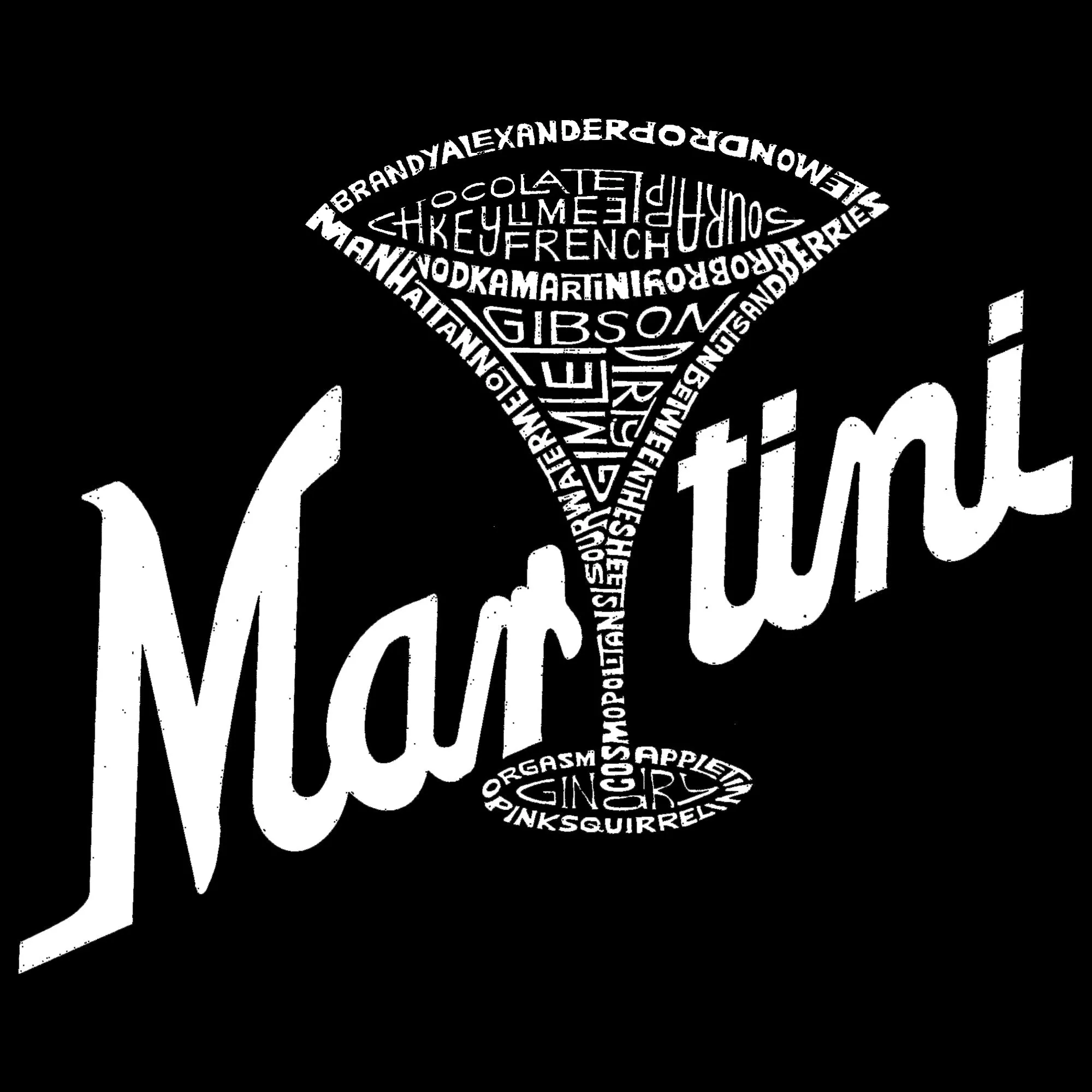 Martini - Women's Word Art V-Neck T-Shirt sold by LA Pop Art product image thumbnail 2