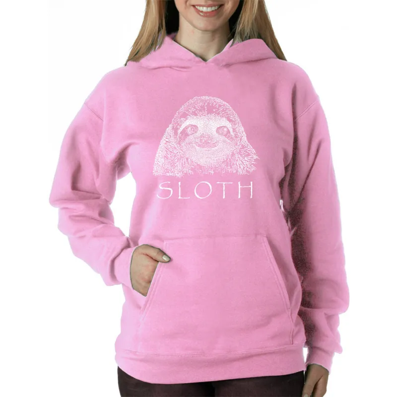 Sloth - Women's Word Art Hooded Sweatshirt sold by LA Pop Art