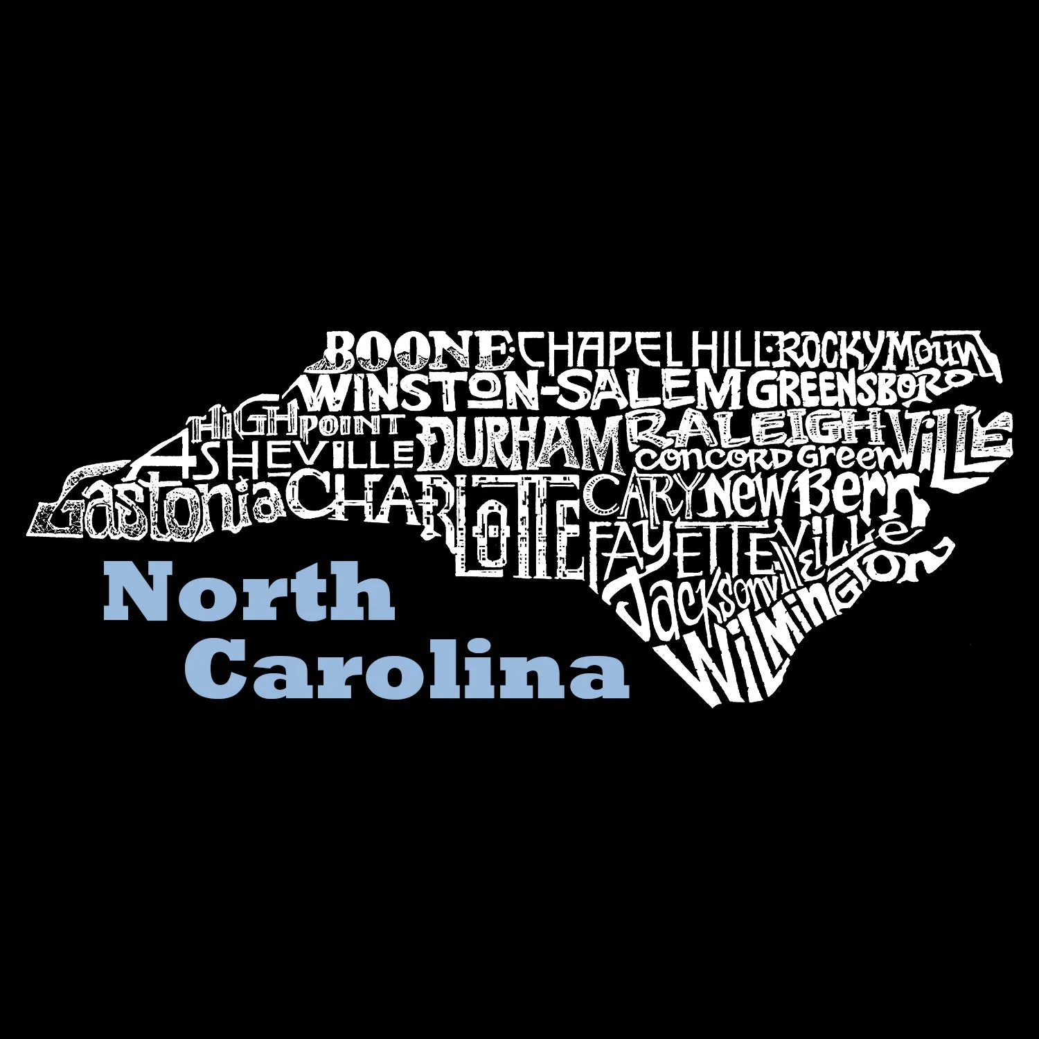 North Carolina - Women's Word Art Hooded Sweatshirt sold by LA Pop Art product image thumbnail 2