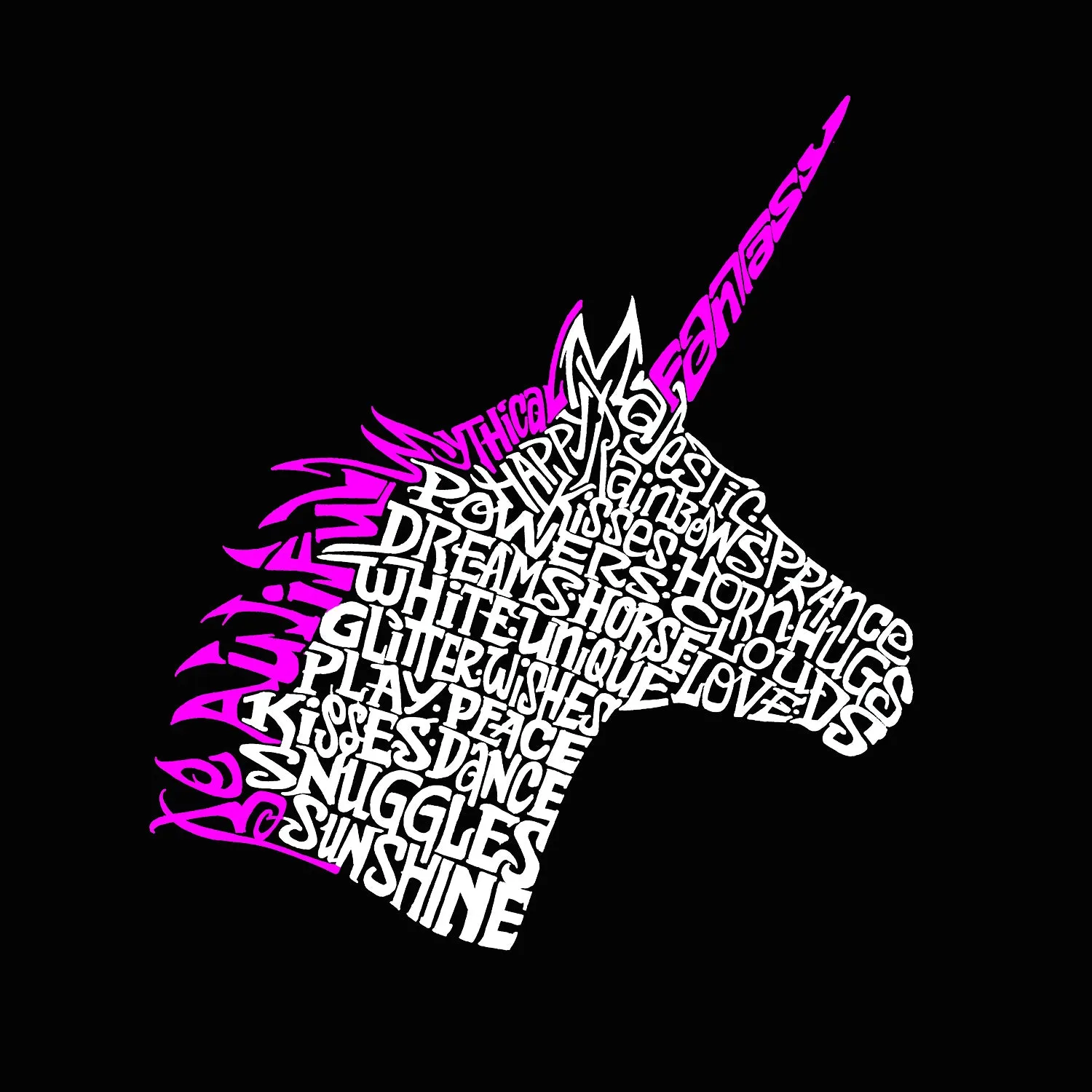 Unicorn - Women's Word Art Hooded Sweatshirt sold by LA Pop Art product image thumbnail 2