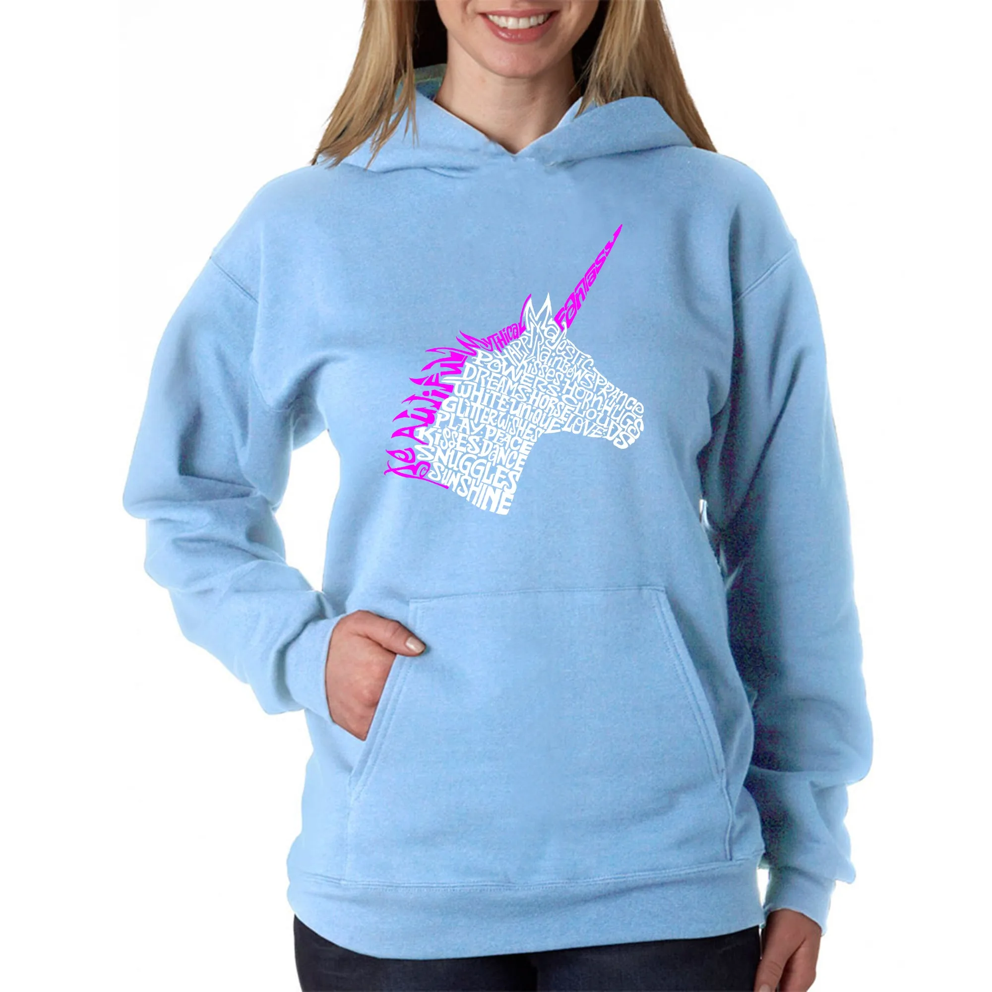 Unicorn - Women's Word Art Hooded Sweatshirt sold by LA Pop Art product image thumbnail 3