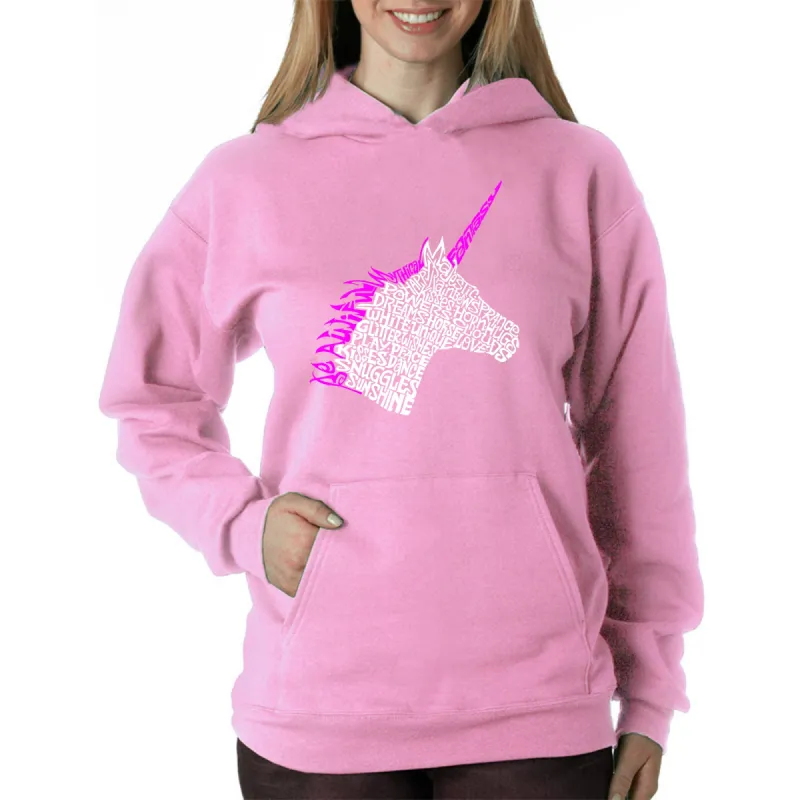 Unicorn - Women's Word Art Hooded Sweatshirt made by LA Pop Art