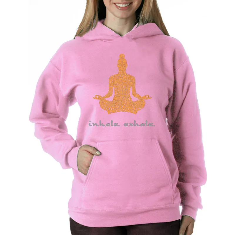 Inhale Exhale - Women's Word Art Hooded Sweatshirt sold by LA Pop Art