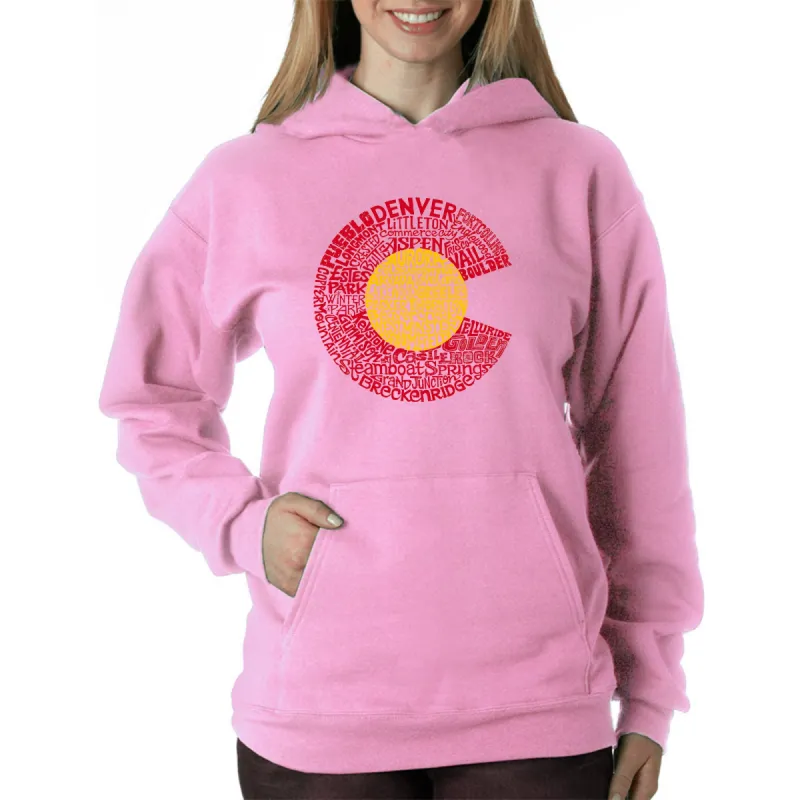 Colorado - Women's Word Art Hooded Sweatshirt sold by LA Pop Art