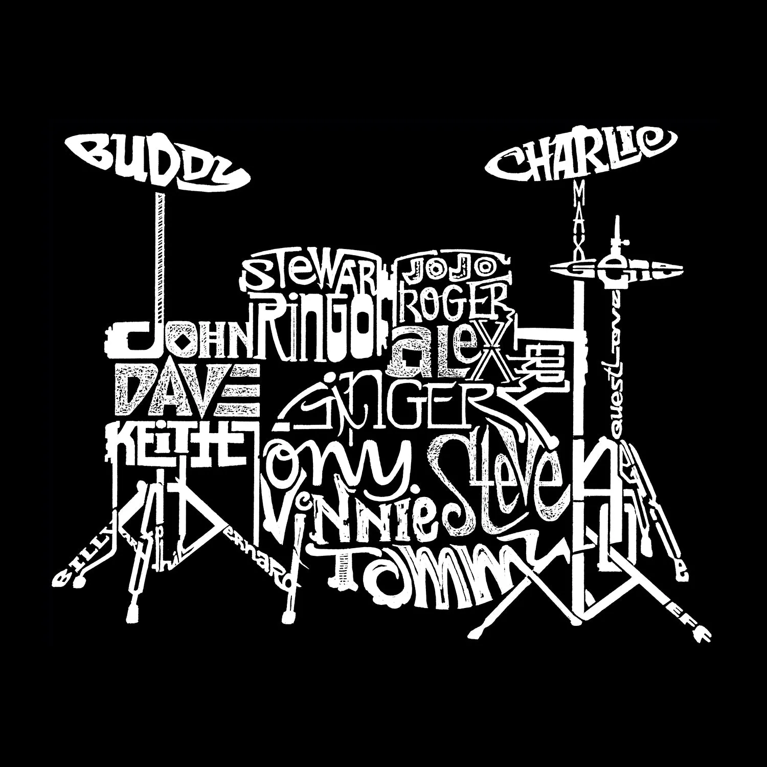 Drums - Women's Word Art Hooded Sweatshirt sold by LA Pop Art product image thumbnail 2