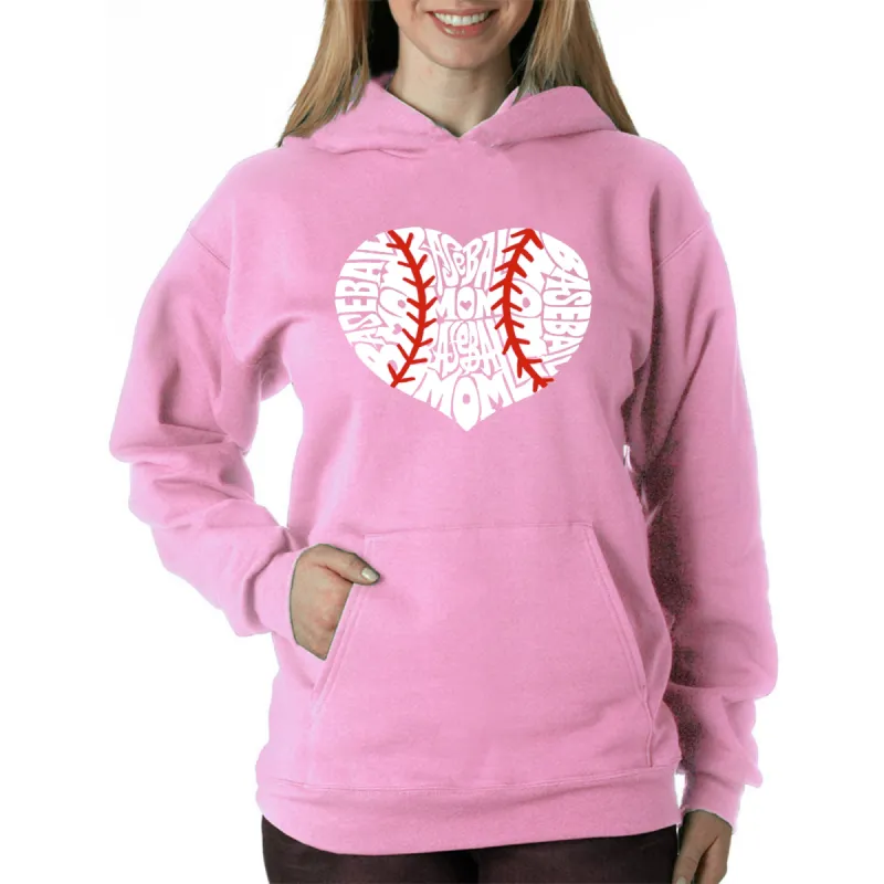 Baseball Mom - Women's Word Art Hooded Sweatshirt sold by LA Pop Art