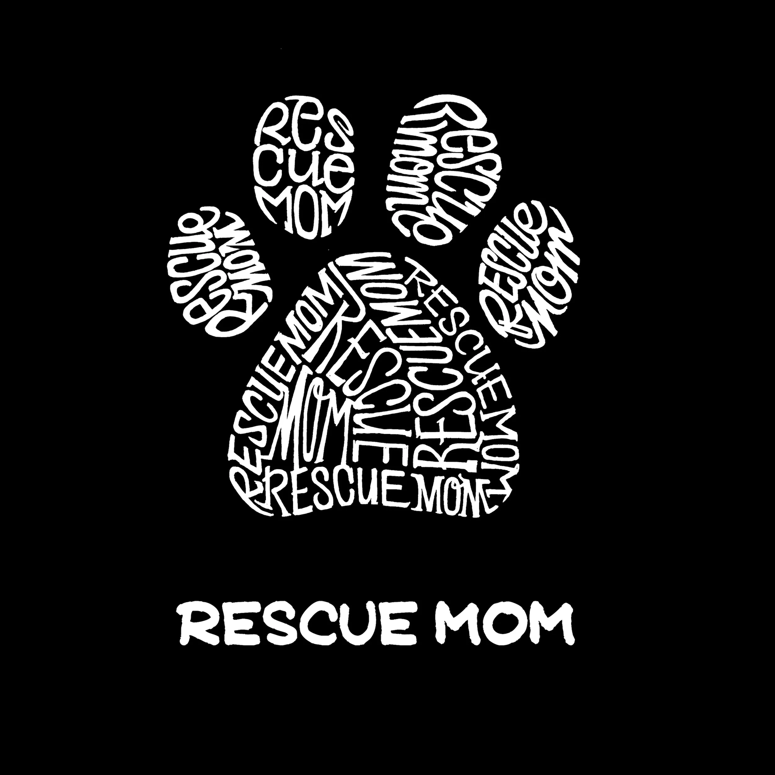 Rescue Mom - Women's Word Art Hooded Sweatshirt sold by LA Pop Art product image thumbnail 2