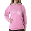 Meow Cat Prints - Women's Word Art Hooded Sweatshirt sold by LA Pop Art