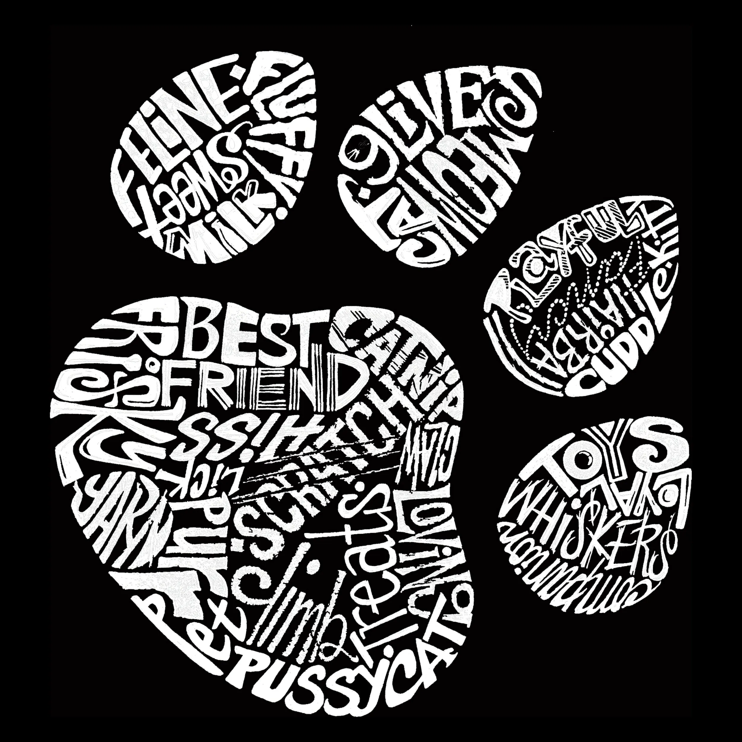 Cat Paw - Women's Word Art Hooded Sweatshirt sold by LA Pop Art product image thumbnail 2