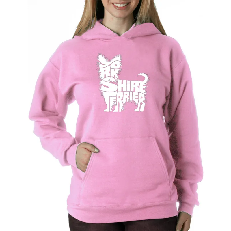 Yorkie - Women's Word Art Hooded Sweatshirt sold by LA Pop Art
