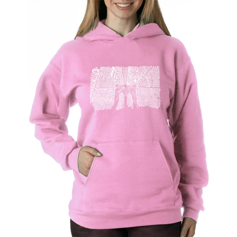 Brooklyn Bridge - Women's Word Art Hooded Sweatshirt sold by LA Pop Art