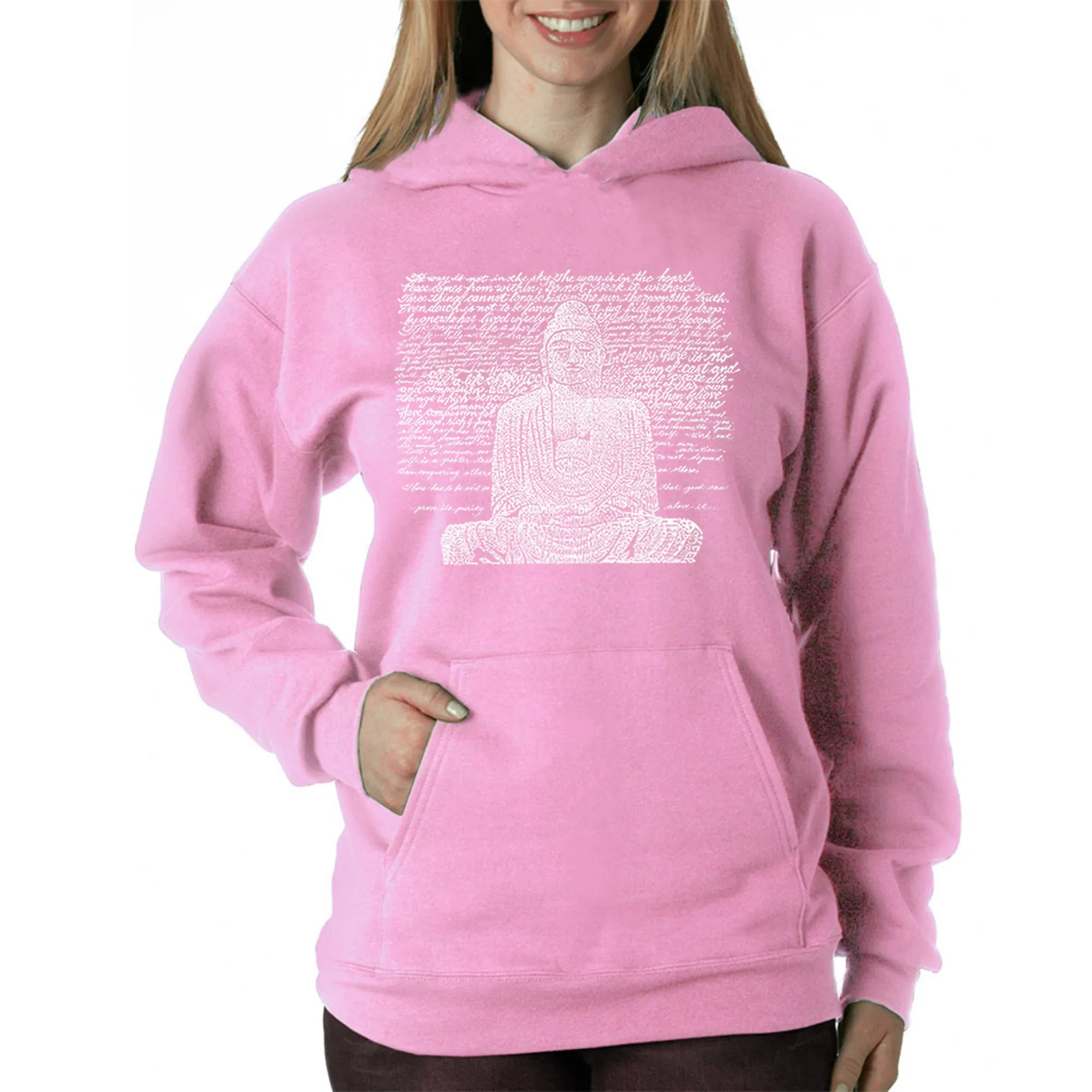 Zen Buddha - Women's Word Art Hooded Sweatshirt sold by LA Pop Art