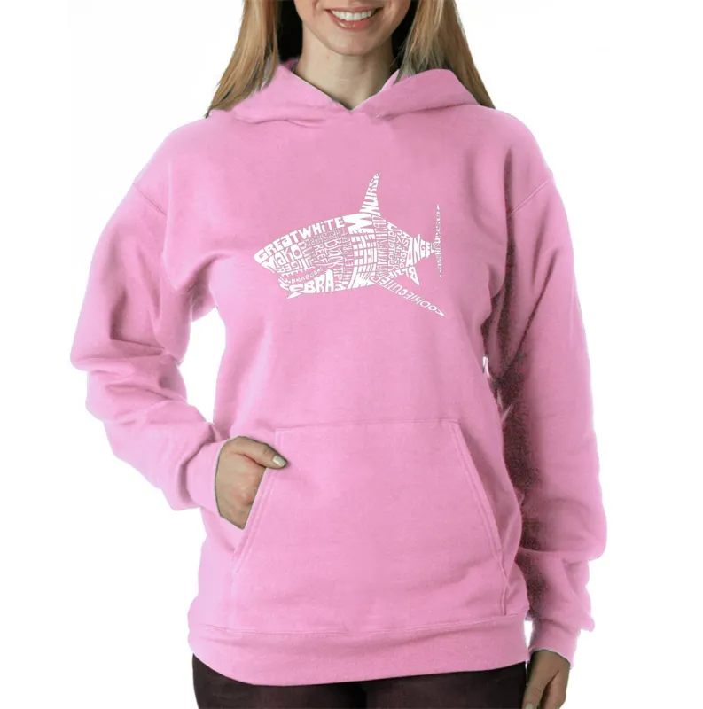 SPECIES OF SHARK - Women's Word Art Hooded Sweatshirt sold by LA Pop Art