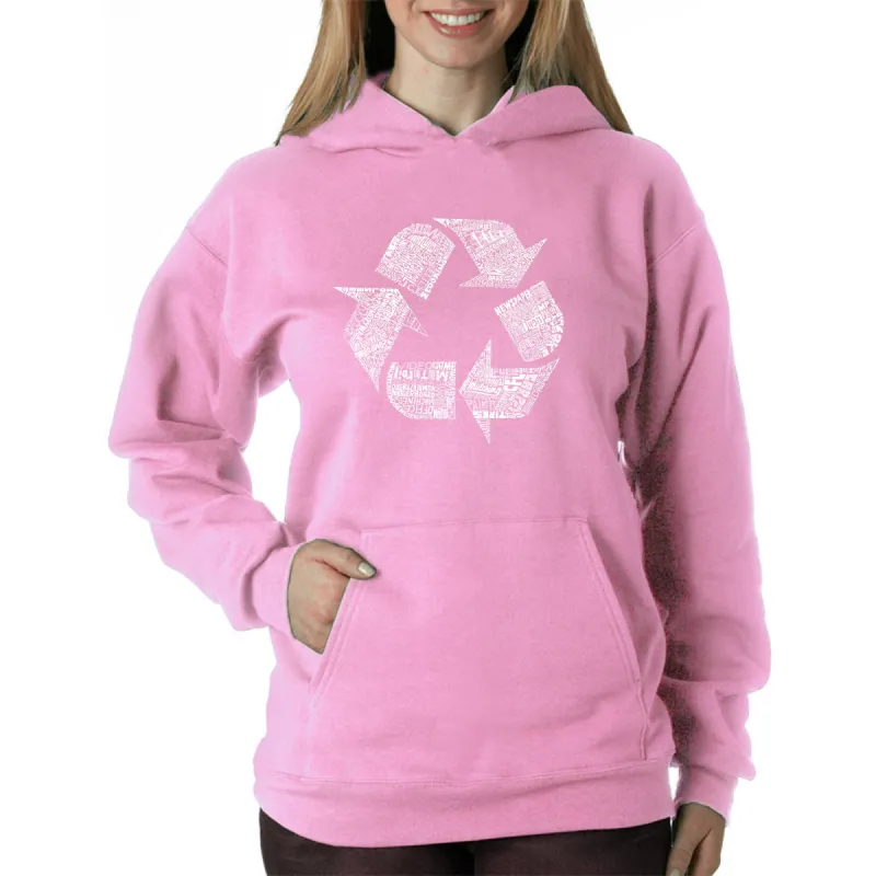 86 RECYCLABLE PRODUCTS - Women's Word Art Hooded Sweatshirt sold by LA Pop Art