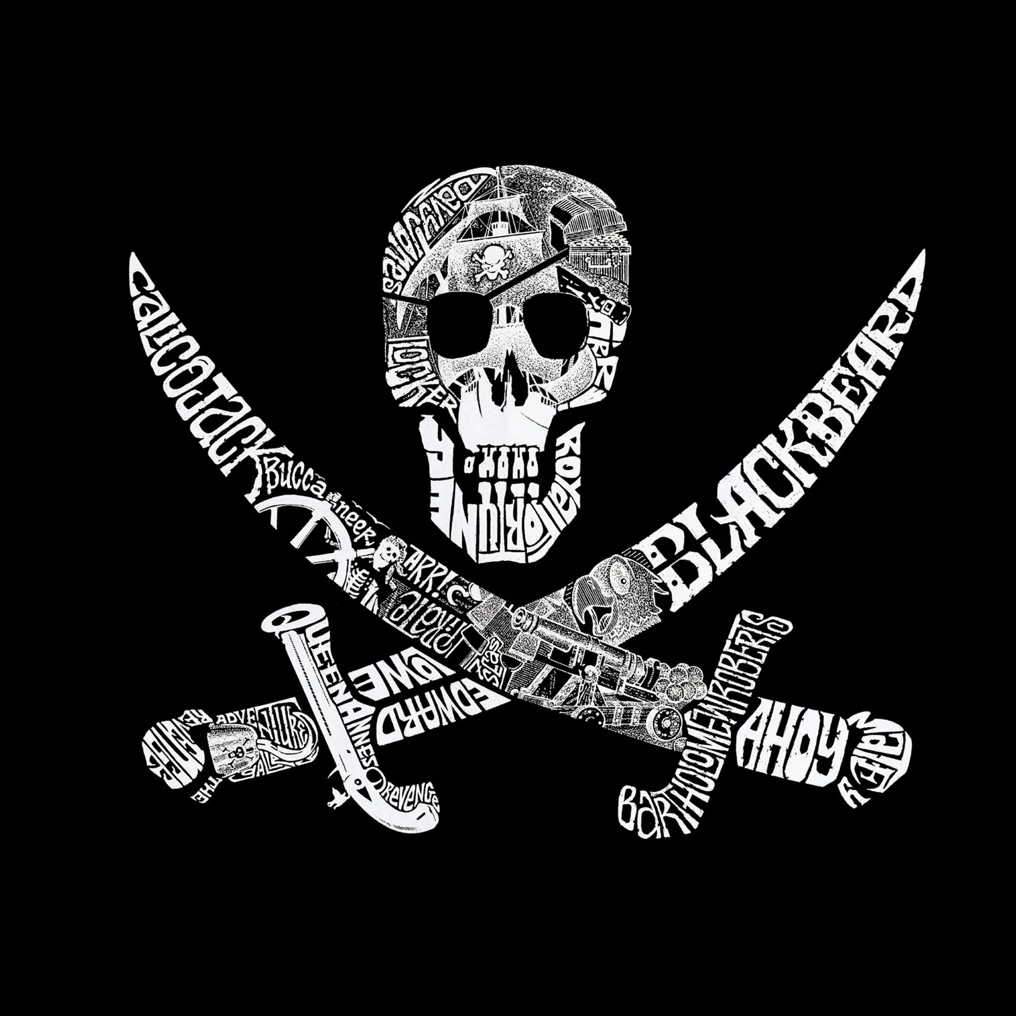 PIRATE CAPTAINS, SHIPS AND IMAGERY - Women's Word Art Hooded Sweatshirt sold by LA Pop Art product image thumbnail 2