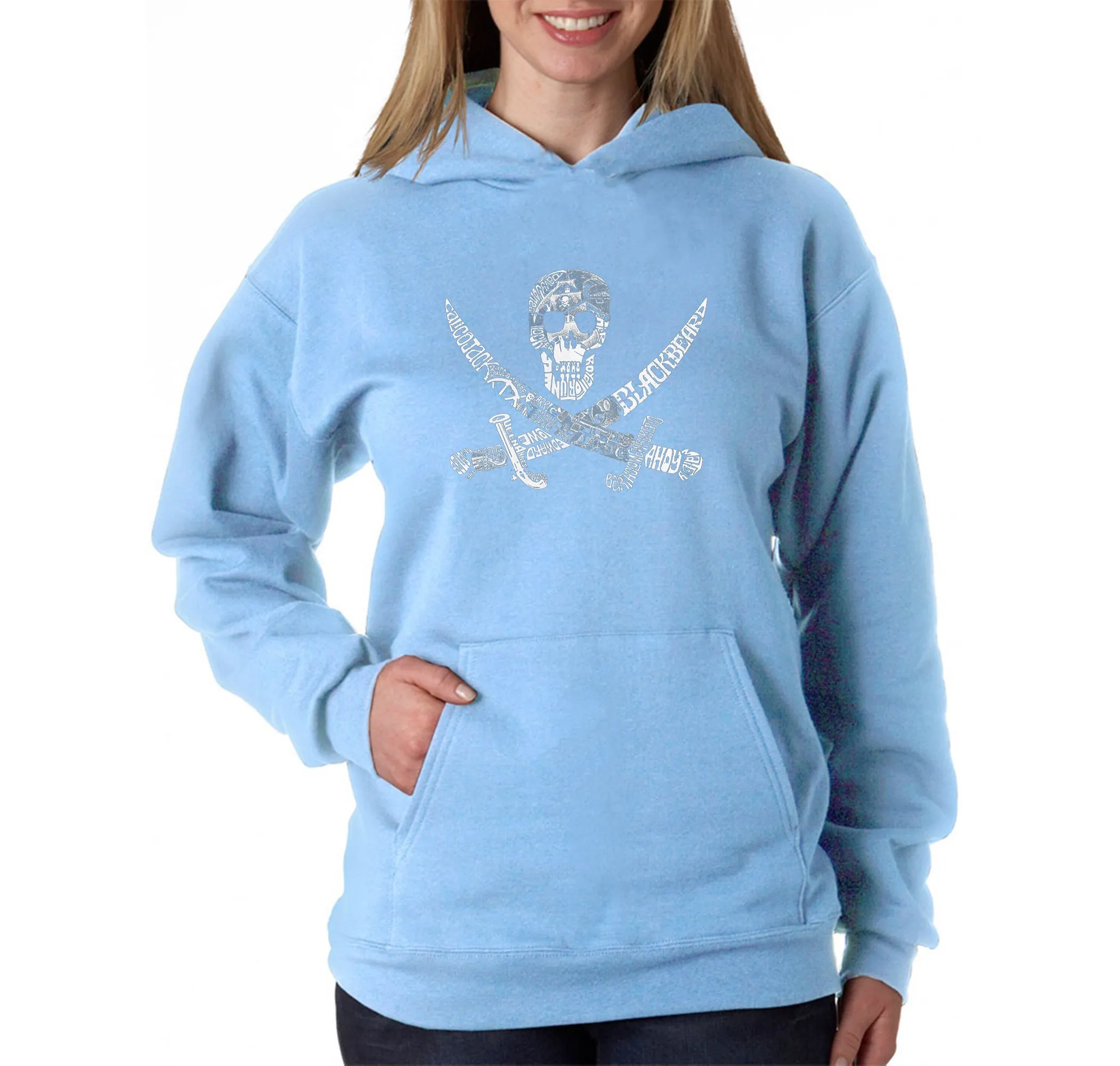 PIRATE CAPTAINS, SHIPS AND IMAGERY - Women's Word Art Hooded Sweatshirt sold by LA Pop Art product image thumbnail 3