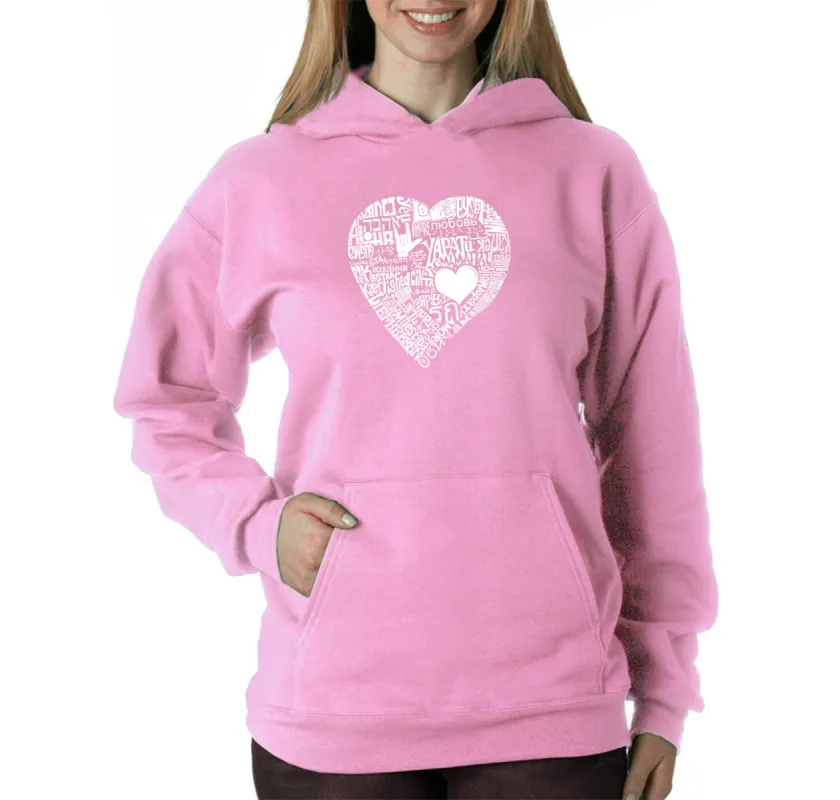 LOVE IN 44 DIFFERENT LANGUAGES - Women's Word Art Hooded Sweatshirt sold by LA Pop Art