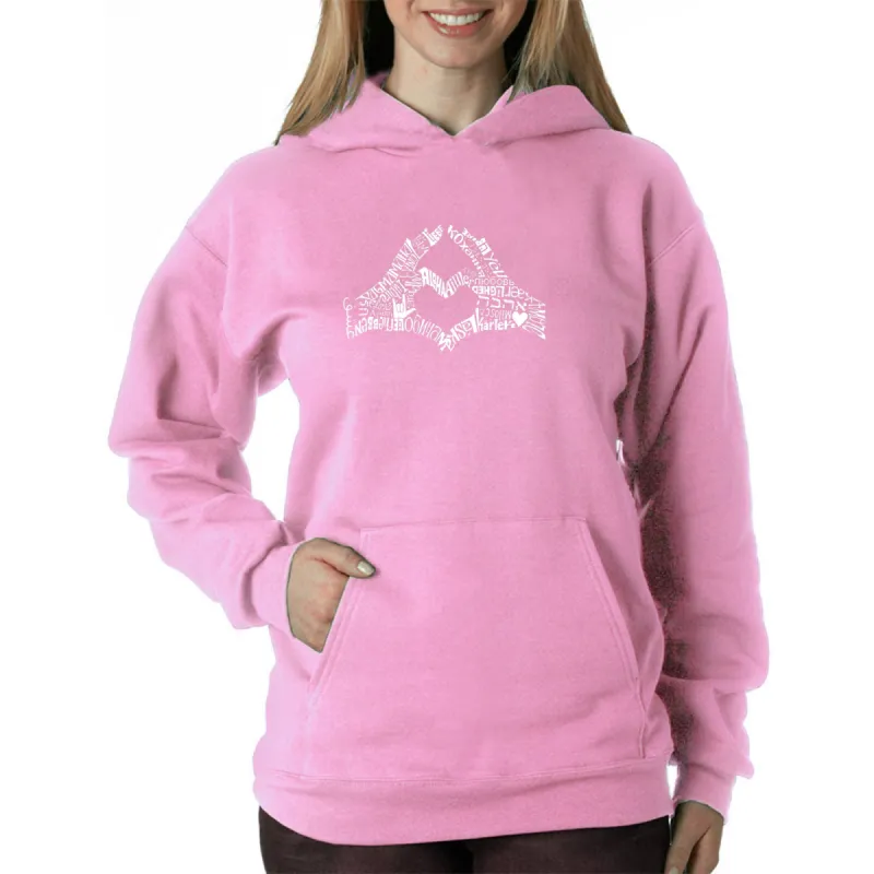 Finger Heart - Women's Word Art Hooded Sweatshirt sold by LA Pop Art