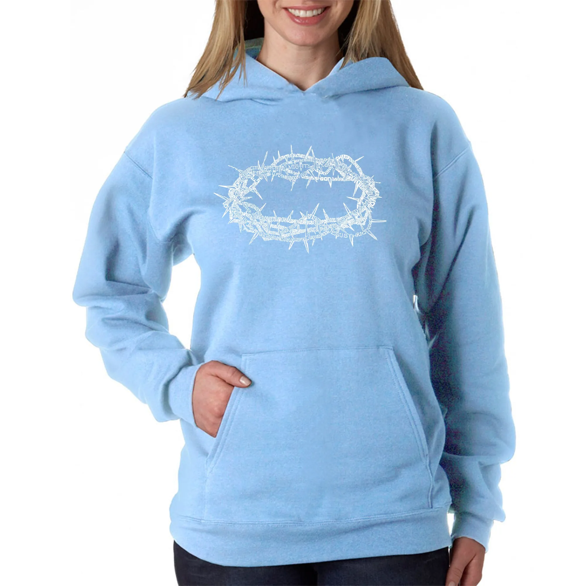 CROWN OF THORNS - Women's Word Art Hooded Sweatshirt sold by LA Pop Art product image thumbnail 3