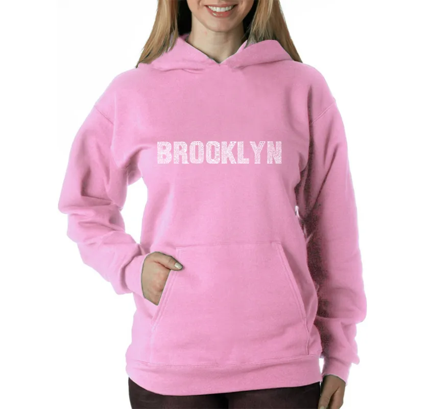 BROOKLYN NEIGHBORHOODS - Women's Word Art Hooded Sweatshirt sold by LA Pop Art