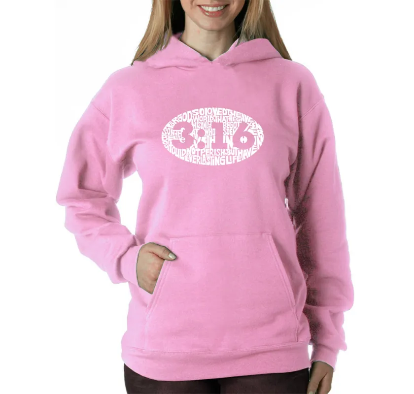 John 3:16 - Women's Word Art Hooded Sweatshirt sold by LA Pop Art