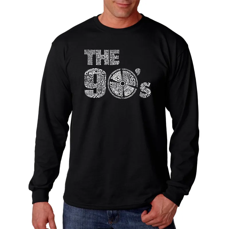 90S - Men's Word Art Long Sleeve T-Shirt sold by LA Pop Art
