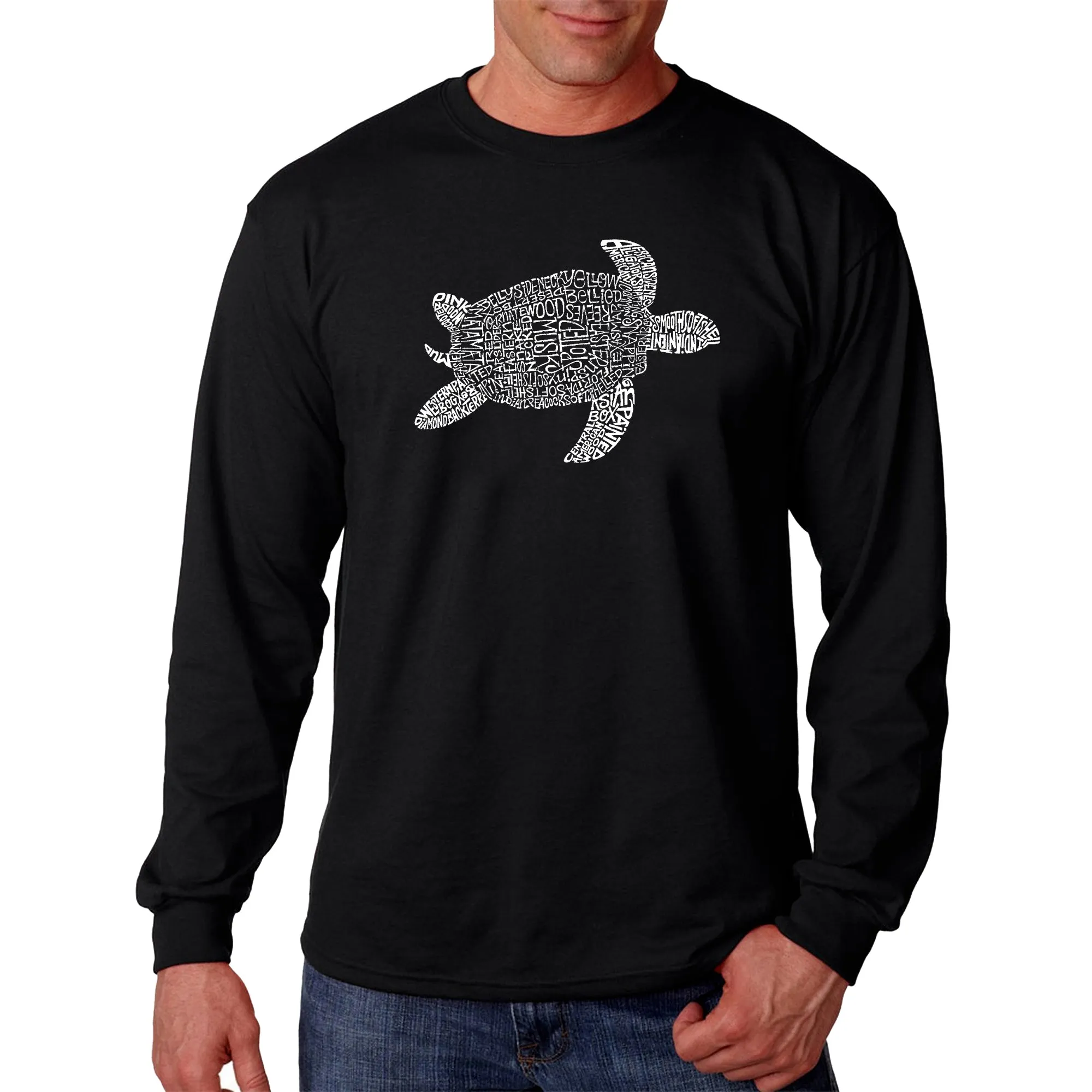 Turtle - Men's Word Art Long Sleeve T-Shirt sold by LA Pop Art product image thumbnail 3