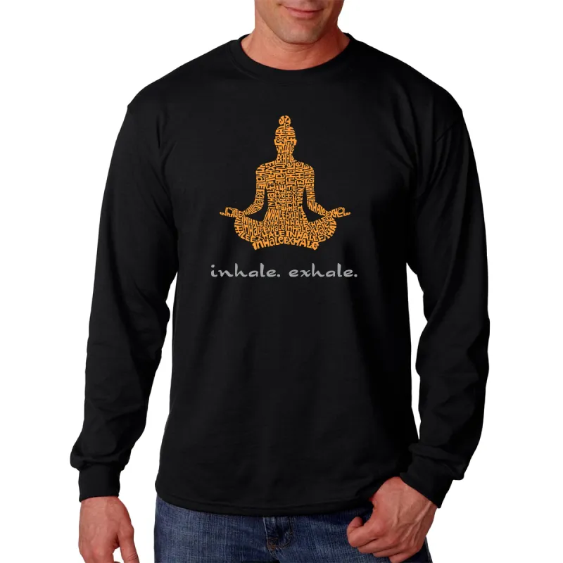 Inhale Exhale - Men's Word Art Long Sleeve T-Shirt sold by LA Pop Art