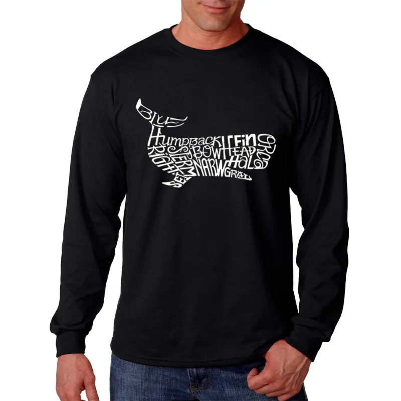 Humpback Whale - Men's Word Art Long Sleeve T-Shirt sold by LA Pop Art