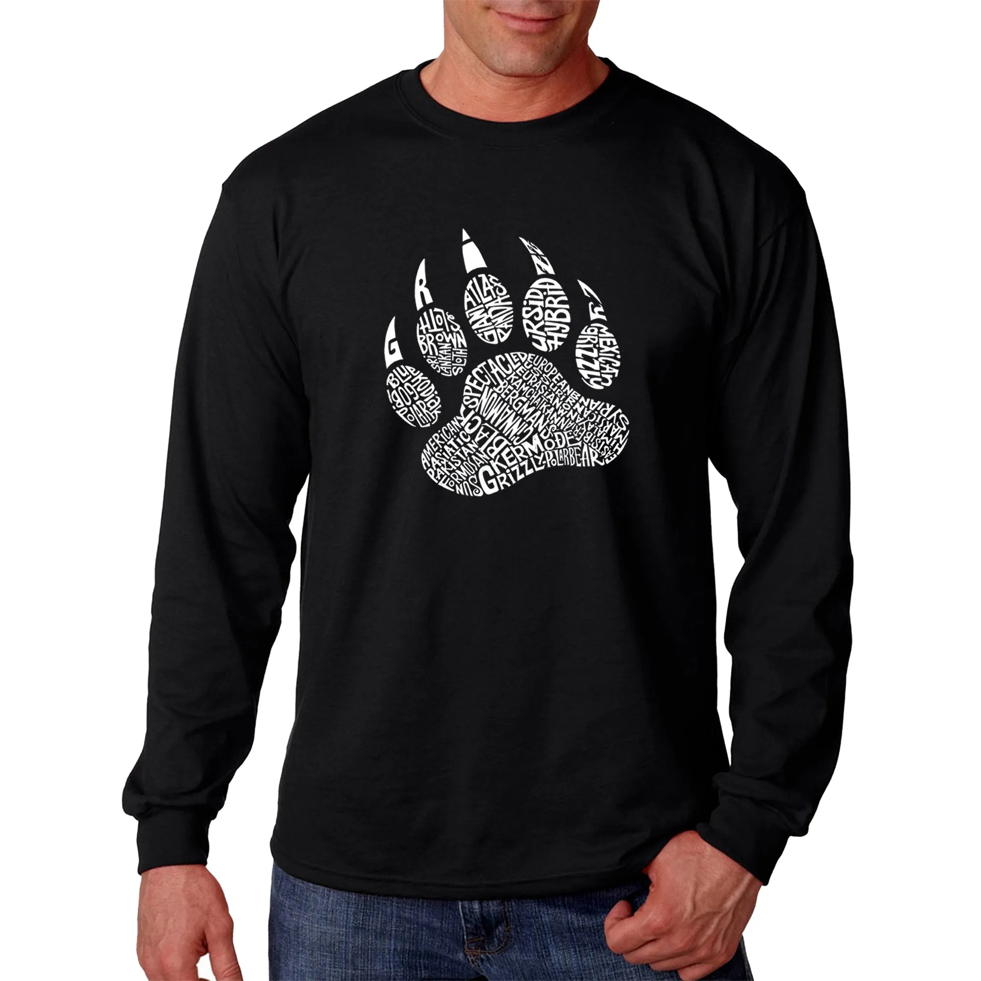 Types of Bears - Men's Word Art Long Sleeve T-Shirt sold by LA Pop Art