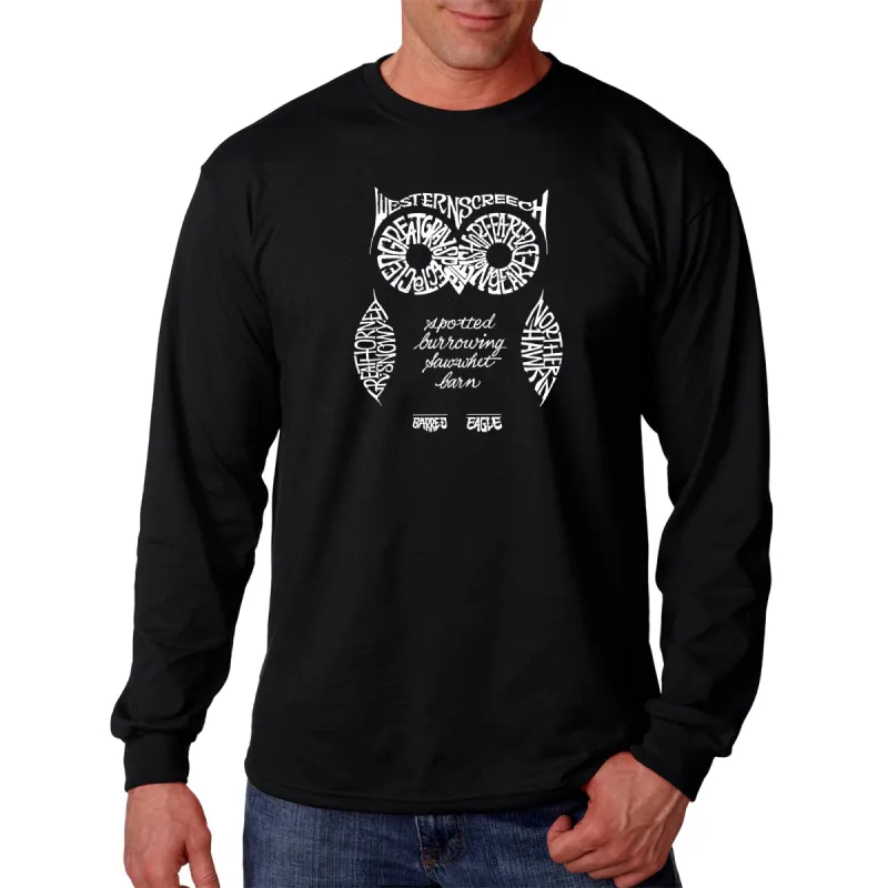 Owl - Men's Word Art Long Sleeve T-Shirt sold by LA Pop Art