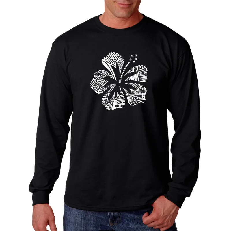 Mahalo - Men's Word Art Long Sleeve T-Shirt sold by LA Pop Art