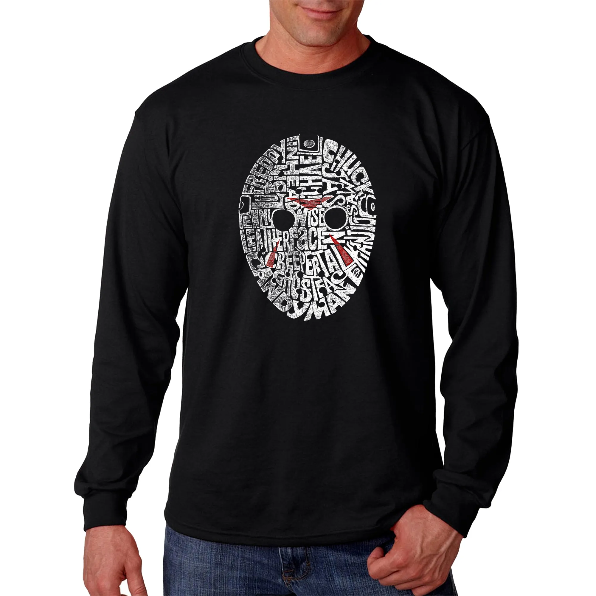 Slasher Movie Villians - Men's Word Art Long Sleeve T-Shirt sold by LA Pop Art