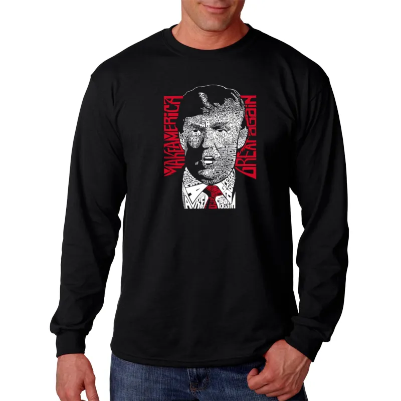 TRUMP Make America Great Again - Men's Word Art Long Sleeve T-Shirt sold by LA Pop Art