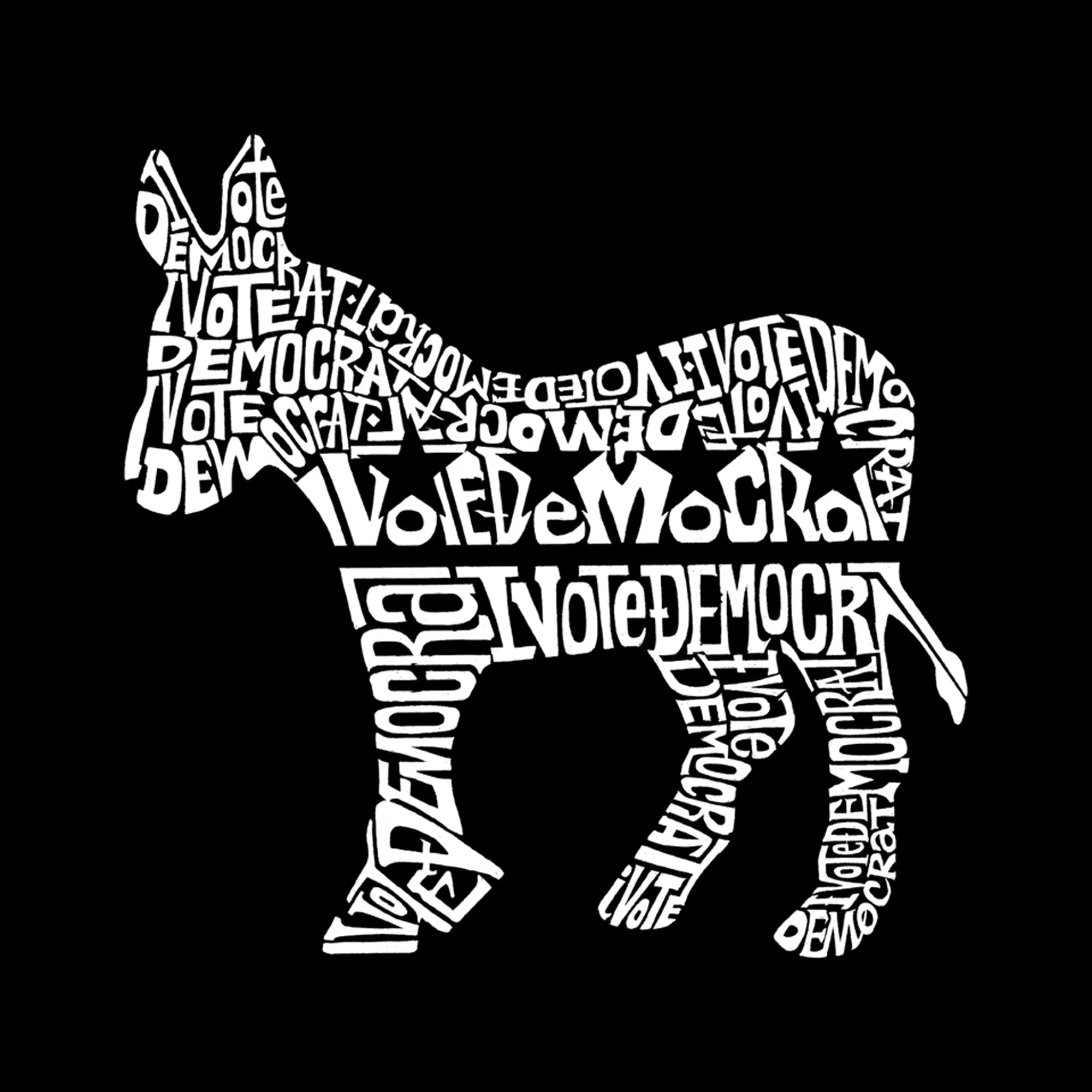 I Vote Democrat - Men's Word Art Long Sleeve T-Shirt sold by LA Pop Art product image thumbnail 2