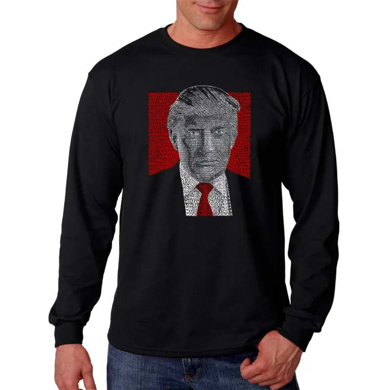 TRUMP Make America Great Again - Men's Word Art Long Sleeve T-Shirt sold by LA Pop Art
